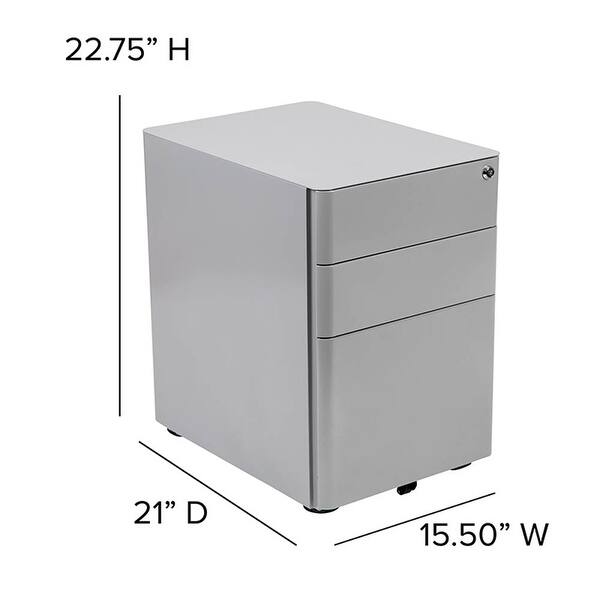 Shop Flash Furniture 3 Drawer Mobile Locking Filing Cabinet With
