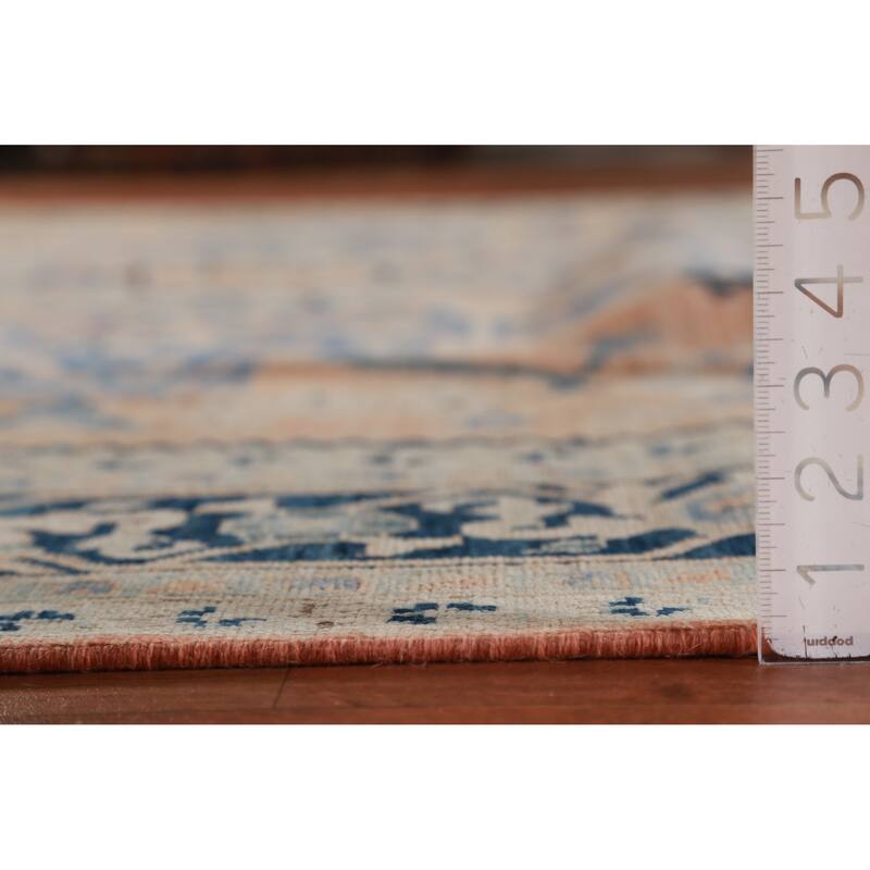 Orange Vegetable Dye Heriz Serapi Rug Hand-Knotted Wool Carpet - 8'11"x 11'11"