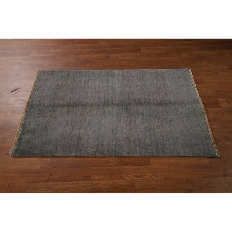 Modern Gabbeh Oriental Rug Hand-Knotted Bedroom Wool Carpet - 2'8"x 4'1"