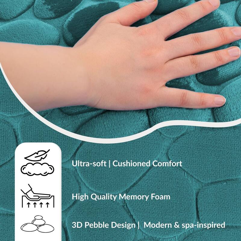 Memory Foam Runner Bath Mat Pebble Design 48x18