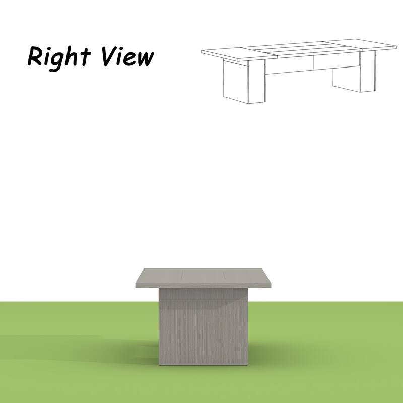 118.1" Large Conference Table, Modern Executive Office Desk with Heavy Duty Wood Base, Seats 8–10 Dining Table
