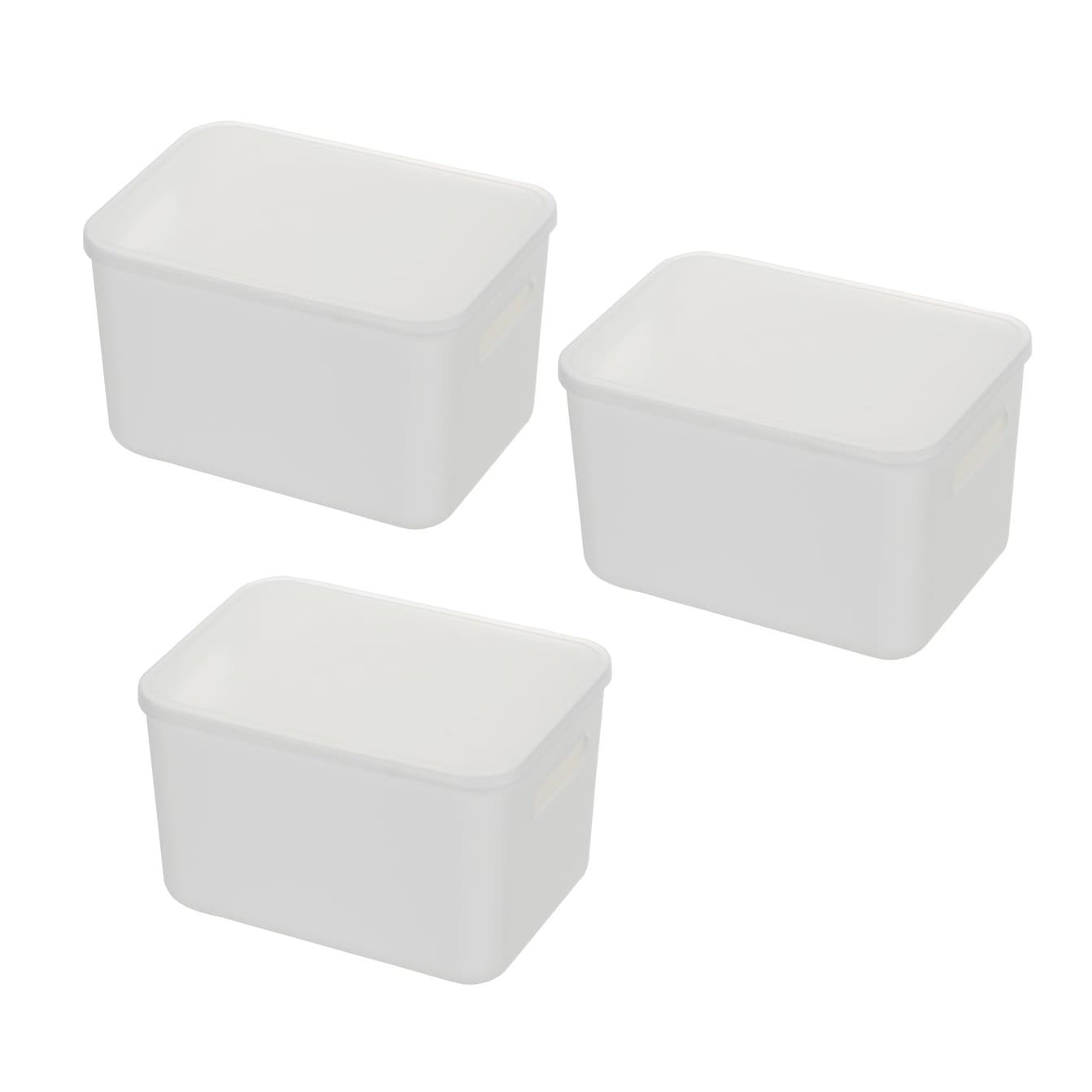 ULENDIS 3 Pack Plastic Storage Bins with lid, Stackable Wardrobe