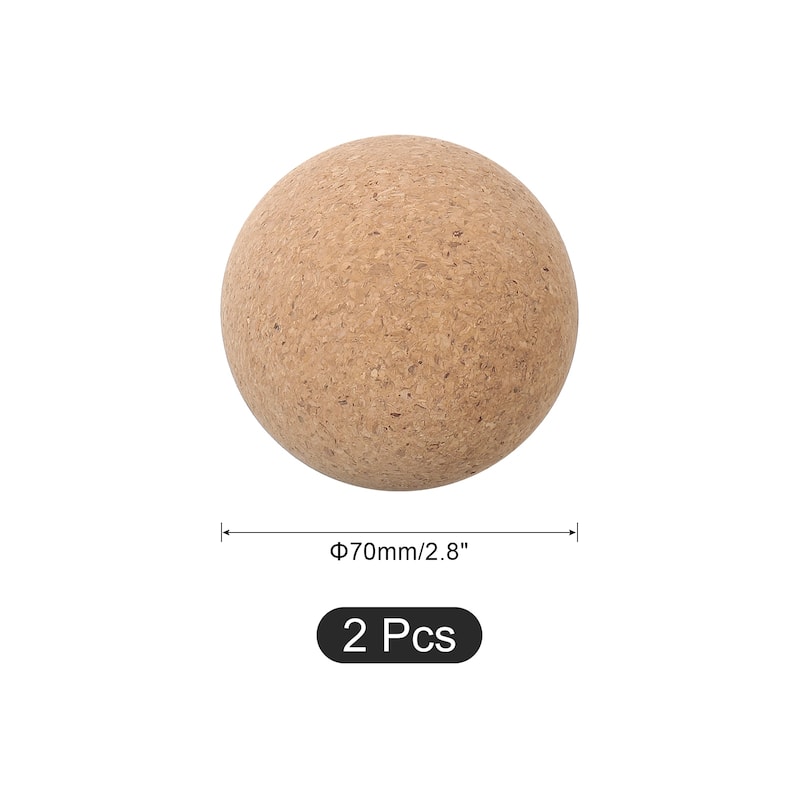 2 Pcs Wine Cork Ball, Wooden Cork Ball Stopper Cork Caps Stoppers - 70mm