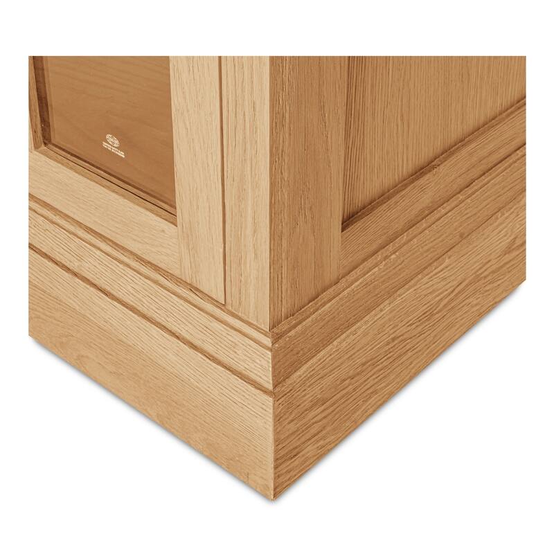 Title: NADAAL STUDIOS Virelle Sideboard, Traditional Glass-Front Storage with Oak Frame & Drawers, Natural