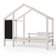 preview thumbnail 4 of 6, Twin House Bed with Blackboard and Drawers, Two assembly options, White