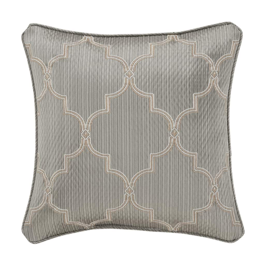 J. Queen New York Martina 18" Square Embellished Decorative Throw Pillow