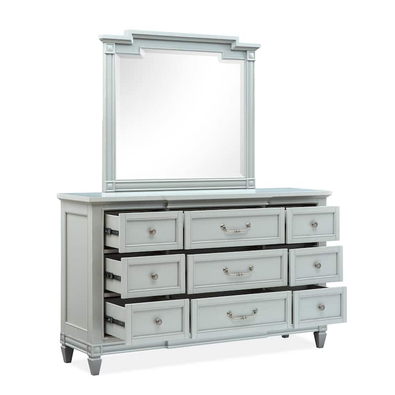 Magnussen Home Glenbrook Pebble Drawer Dresser With Landscape Mirror
