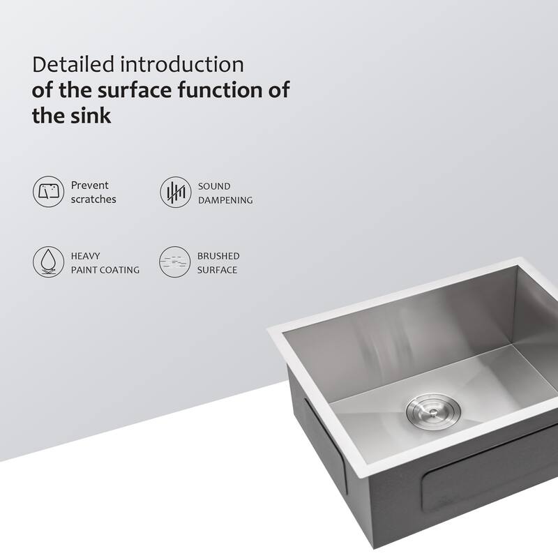 Undermount Single Bowl 16 Gauge Stainless Steel Kitchen Sink