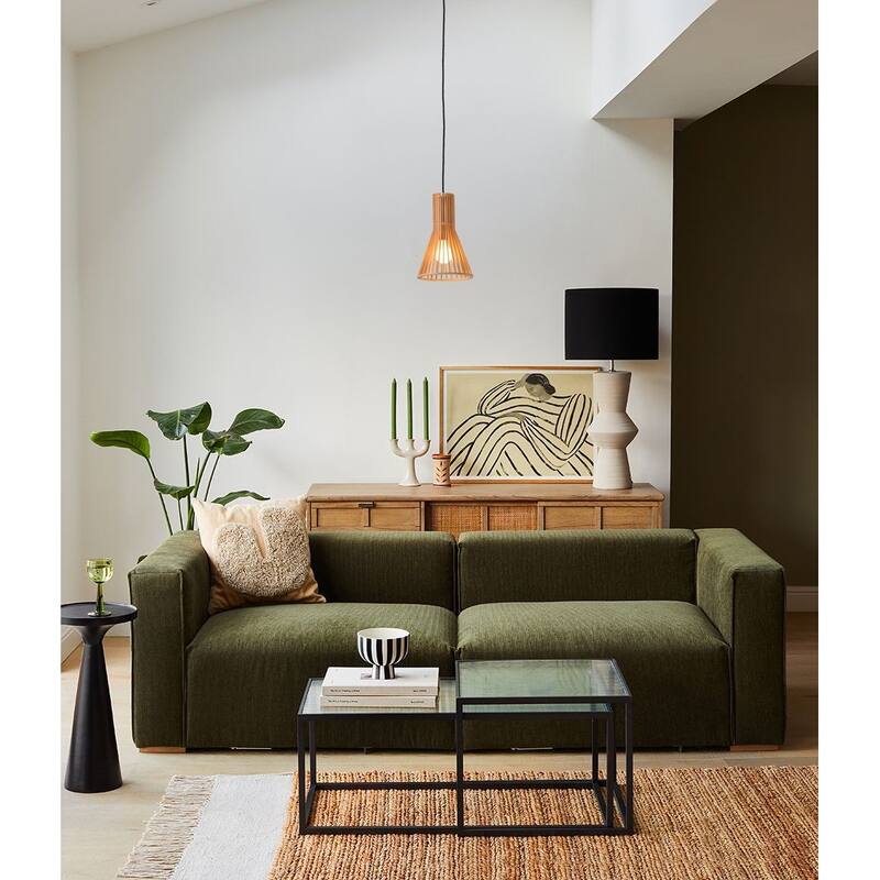Mini Pendant Light with Wood Cage Frame