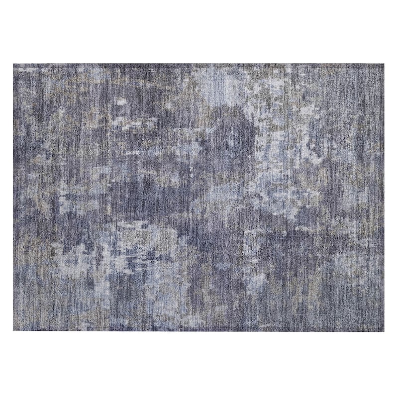 Machine Washable Indoor/ Outdoor Ombre Abstract Chantille Rug