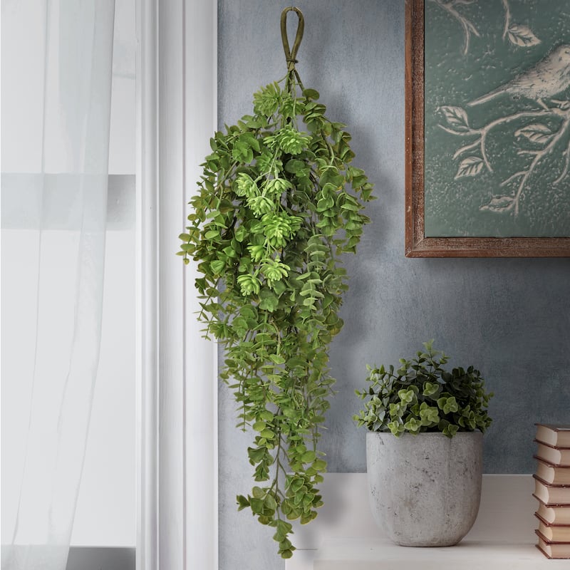 Natural Touch Eucalyptus & Succulent Teardrop 31"