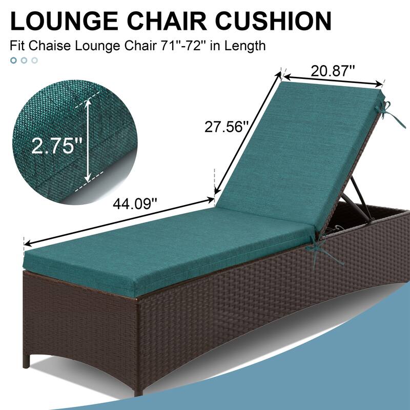 Outdoor Patio Chaise Lounge Chair Cushion