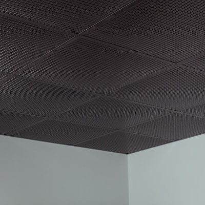 FASÄDE Square Decorative Vinyl 2ft x 2ft Lay in Ceiling Panel in Smoked Pewter (5 Pack)
