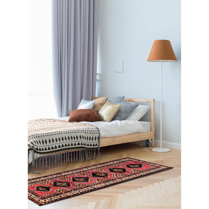 ECARPETGALLERY Hand-knotted Konya Anatolian Red Wool Rug - 3' 10" x 9' 10"