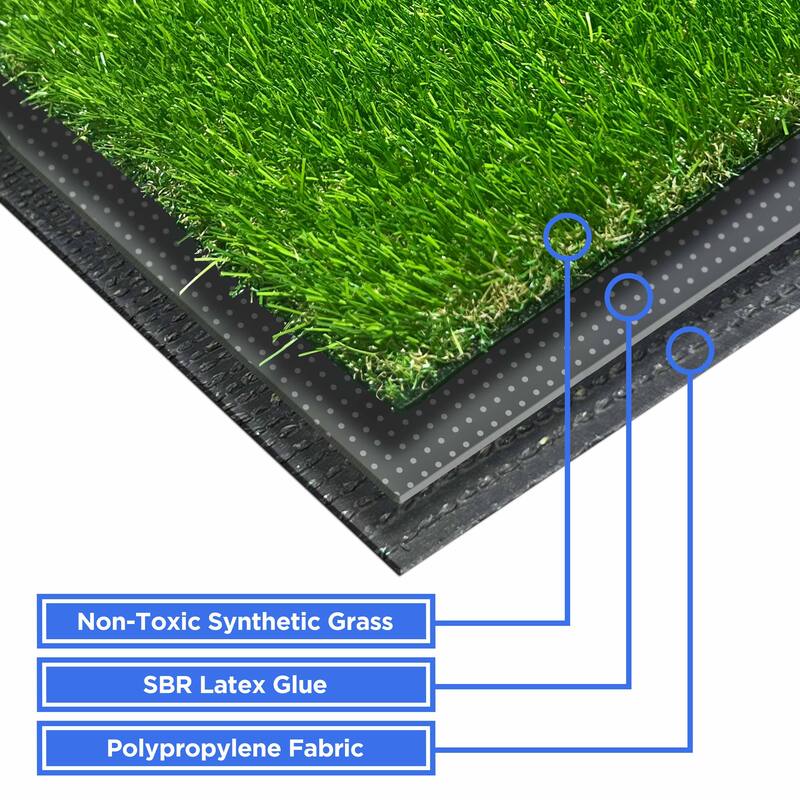 ALEKO Artificial Synthetic Landscape Fake 5 x 15 ft Grass Lawn Carpet Mat Turf - 5 x 15 ft