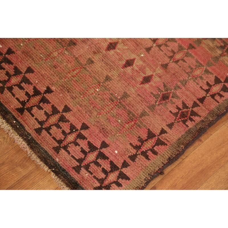 Hand Knotted Oriental 100% Wool Carpet Traditional All-Over Brown Bidjar Area Rug - 7' 1'' X 4' 8''