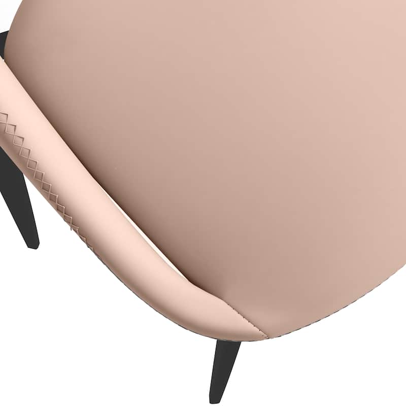 Amalfi Set of 4 Modern Fabric Upholstered Accent Dining Chairs with Curved Open Back and Metal Legs for Home or Apartment