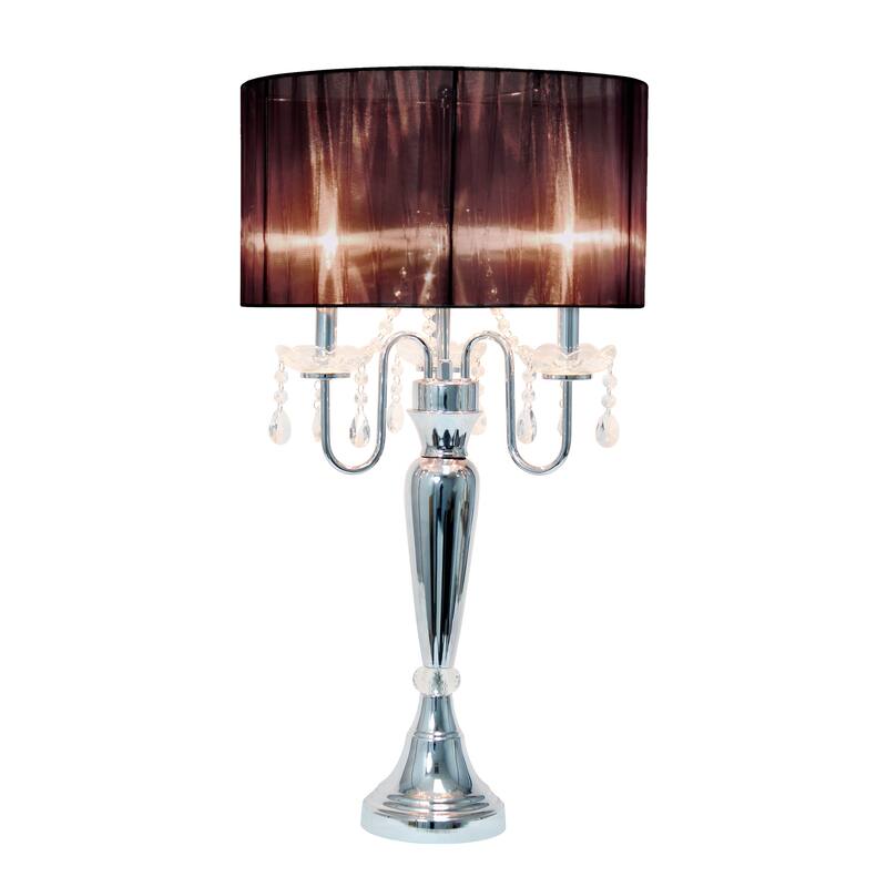 Lalia Home 31" Chrome Cascading Crystal Table Lamp - 31