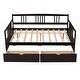 preview thumbnail 15 of 25, Full Size Solid Wood Frame Daybed Wood Bed with Two Drawers and Three Sides Rails,Easy Assemble