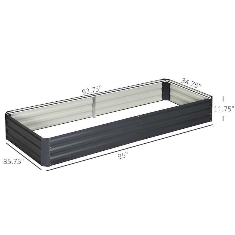 Galvanized Raised Garden Bed, 7.9' x 3' x 1' Metal Planter Box, for Growing Vegetables, Flowers, Herbs, Succulents, Gray