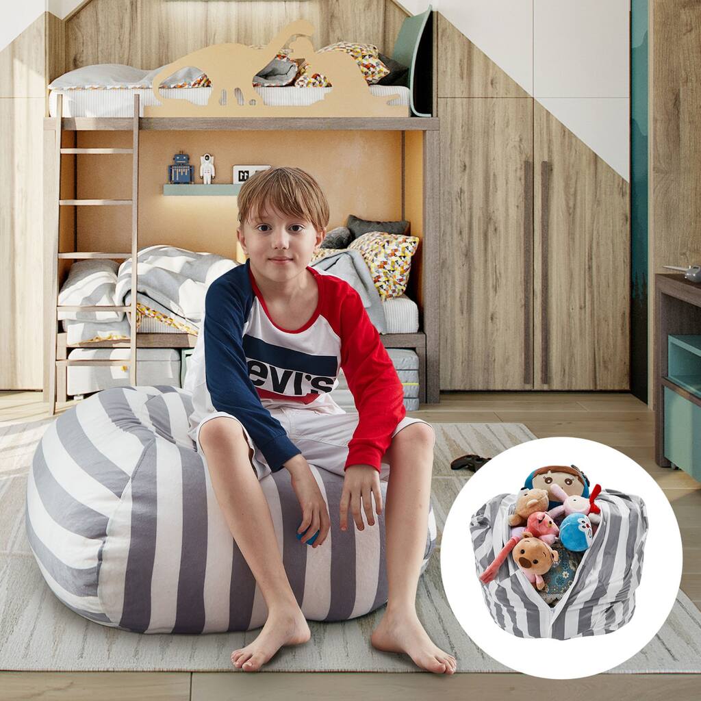 Storage Polyester Portable Bean Bag Cover With Zipper