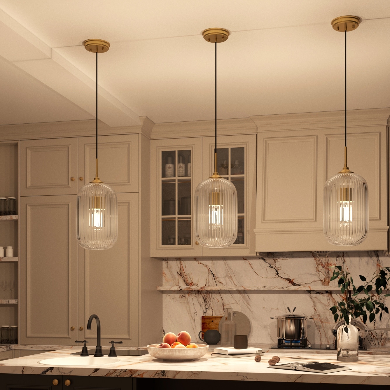 Acroma Modern 1-light 8In Kitchen Island Pendant Lighting with Art Glass - 8 inches