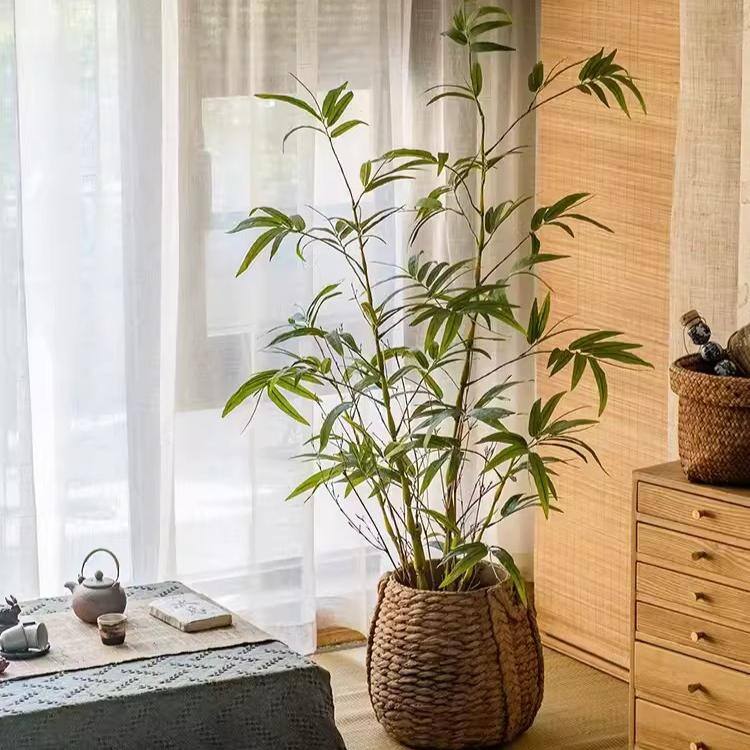 RusticReach Artificial Bamboo Leaves in Pot