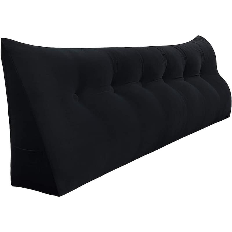 WOWMAX Bed Rest Wedge Bolster Headboard Back Support Pillow Velvet