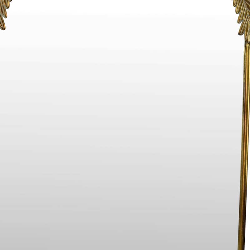 Milie Wall Mirror, Accent Laurel Leaf Details, 25 x 47 Gold Metal