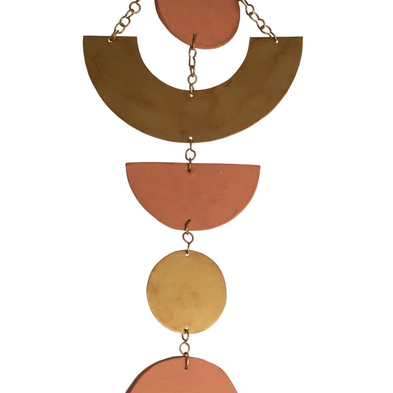 Foreside Home & Garden Geometric Brass Metal Hanging Wall Décor