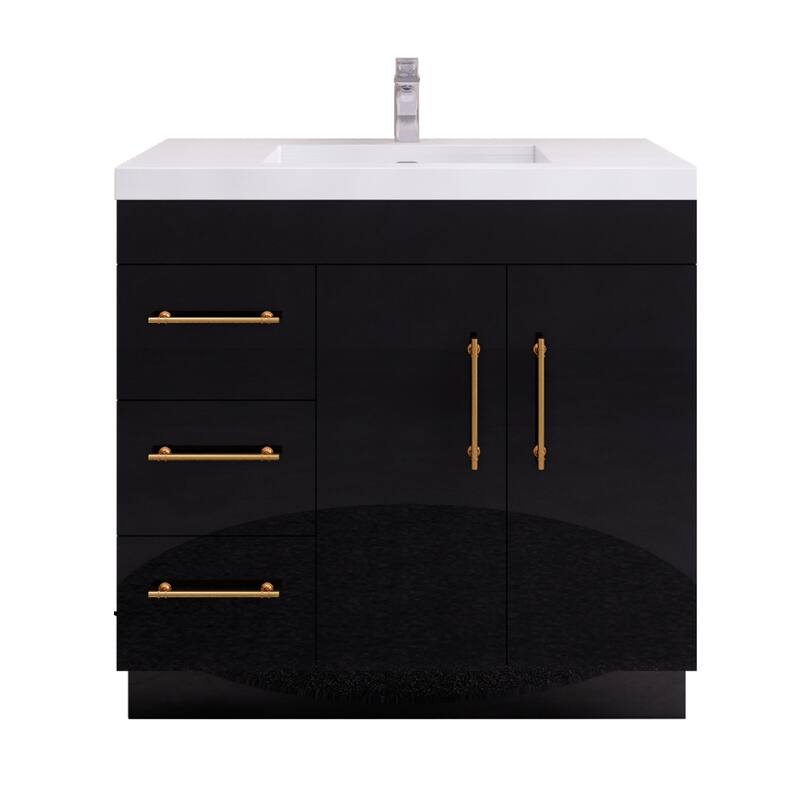 Eliza 36'' Freestanding Vanity(Left Drawers) with Single Sink