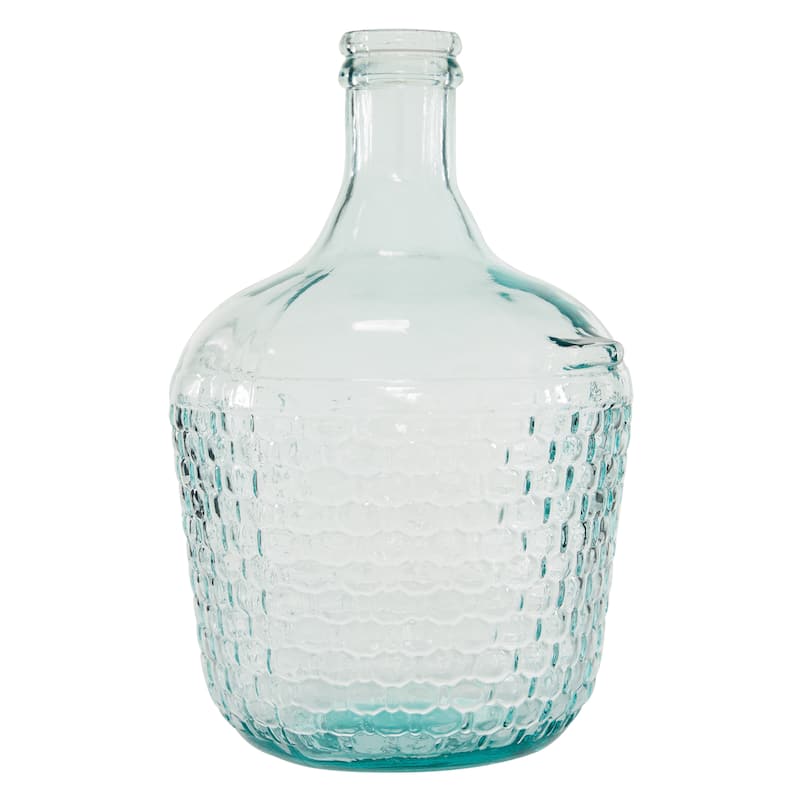 Recycled Glass Bottle Vase Collection Made in Spain - Multiple Sizes - Clear, Blue, Teal, Green