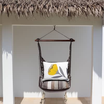 Magnolia Casual Swing Set 4 piece - Slate Gray Stripe w/ Yellow Poppy