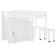 preview thumbnail 13 of 112, Space-Saving Wood Loft Bed with Storage Stairs & Wardrobe, Multifunctional Furniture Bed Frame with Desk & Drawers