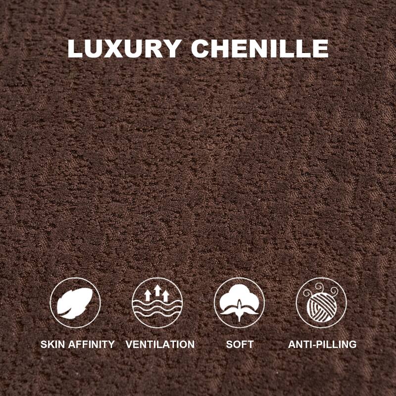 Full Compression Sponge Loveseat, S-Curved Dual-Depth Sofa, Brown Chenille Modular for Small Spaces & Meditation