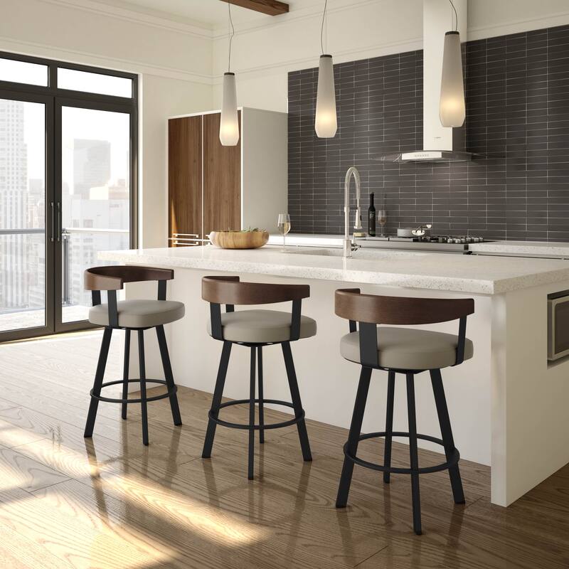 Amisco Lars Swivel Counter and Bar Stool