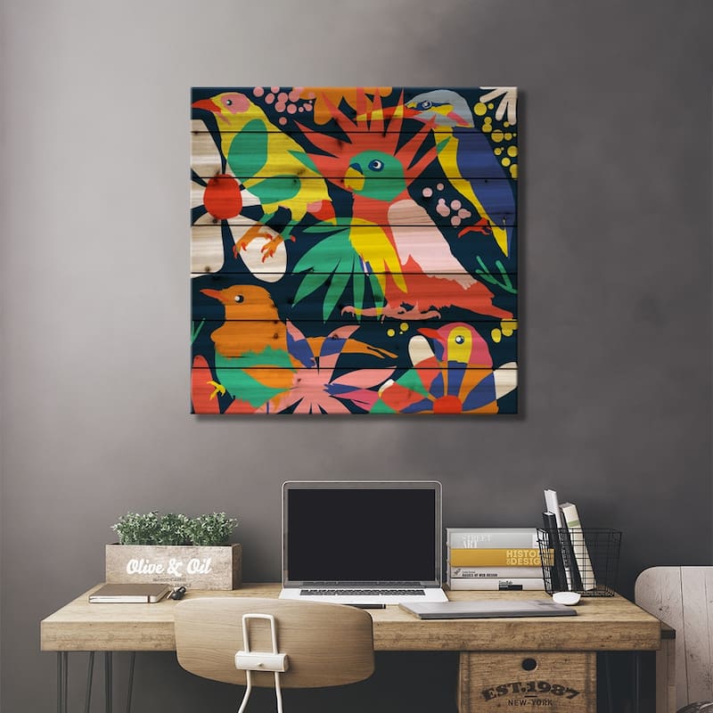 Flamboyant, Unashamed & Free Print On Wood by 83 Oranges - Multi-Color