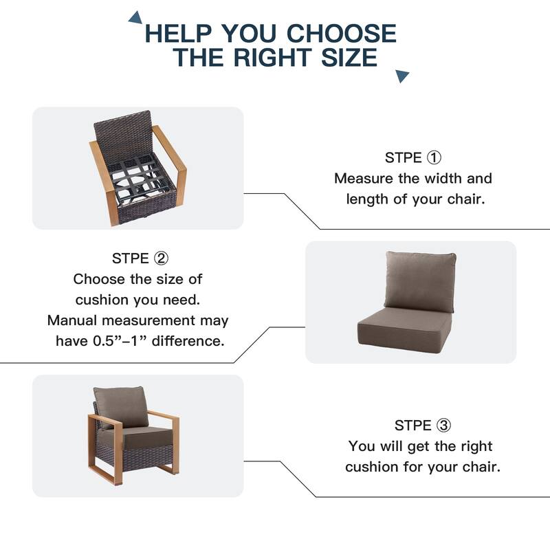 Pocassy 22"x24"x6" Thick Cushions Pillows Indoor & Outdoor Cushion