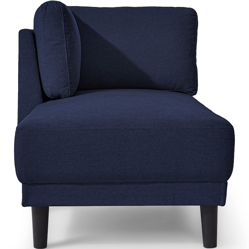 Mid-Century Linen Fabric Sofa Recliner, Leisure Upholstered Indoor Chaise Lounge