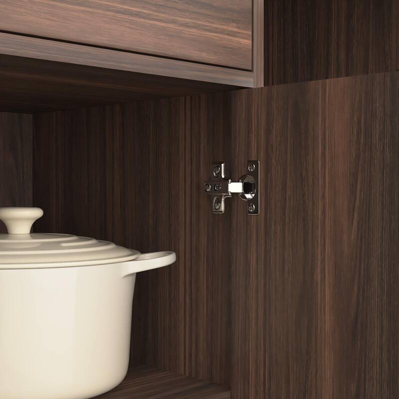 Anmytek Large Capacity 71 Inch Tall Kitchen Pantry Cabinet Reeded Glass Doors Microwave Stand Bakers Storage Rack