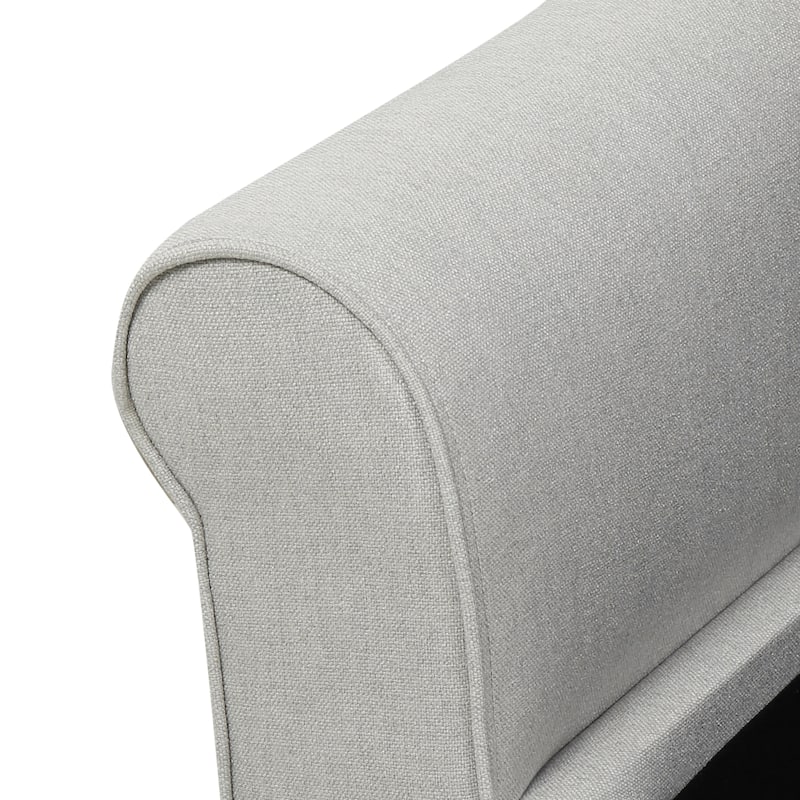 50" W Storage Bench, Fabric Upholstered End of Bed Bench, Storage Shoe Cabinet Bench with Rolled Arm, Modern Window Bench