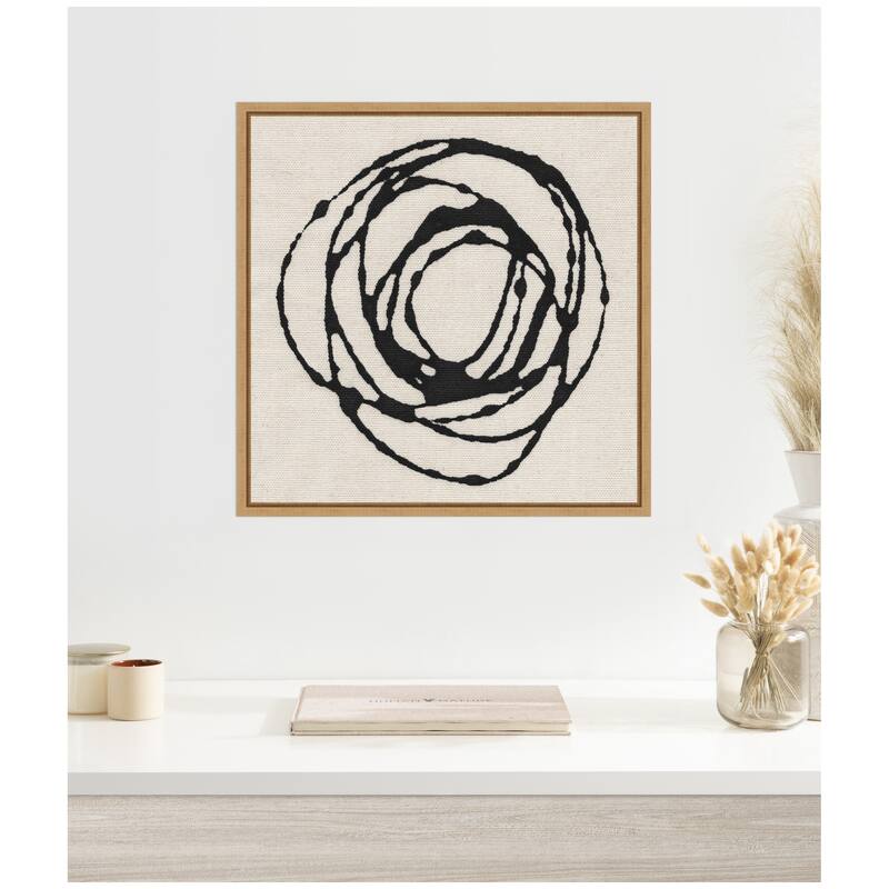 Kate and Laurel Sylvie Flowing Circle Abstract Framed Canvas by The Creative Bunch Studio
