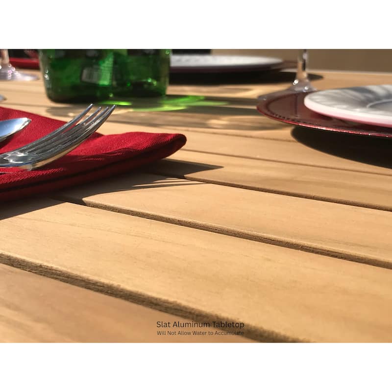 Madeira Grey Seagull 11-Piece Aluminum Outdoor Dining Set with Sling Set in Pewter - N/A