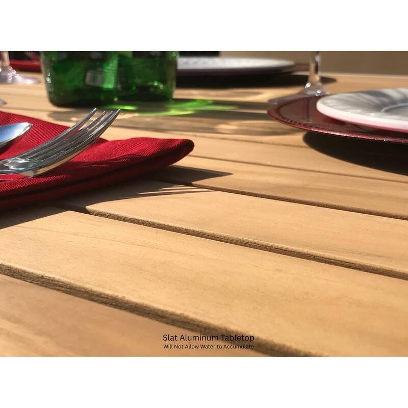 Madeira White 7-Piece Aluminum Outdoor Dining Set with Sling Set in White - N/A