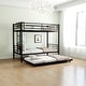 preview thumbnail 7 of 13, Heavy-Duty Metal Twin Over Twin Bunk Bed with Trundle for Kids and Teens