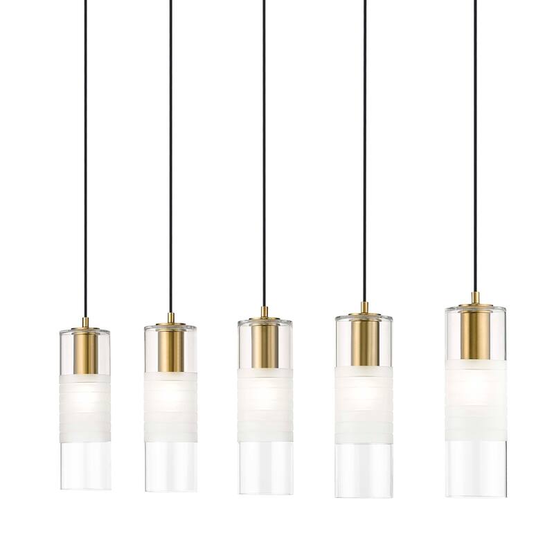 Z-Lite 824P-5L Alton 5 Light 42" Wide Linear Chandelier - Modern Gold