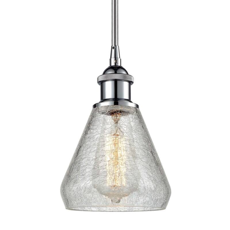 Innovations Lighting Conesus 6" Wide Mini Pendant - Polished Chrome / Clear Crackle