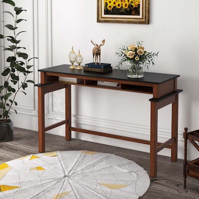 Modern Farmhouse Console Table Bar Table with Charging Station