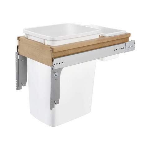 Rev-A-Shelf 4WCTM-12DM1-175 35-Qt Top Mount Pullout Waste Container Bin, White
