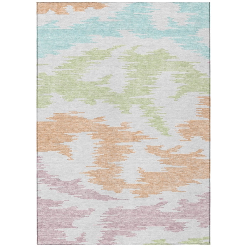 HomeRoots Abstract Transitional Rectangle Outdoor Rug